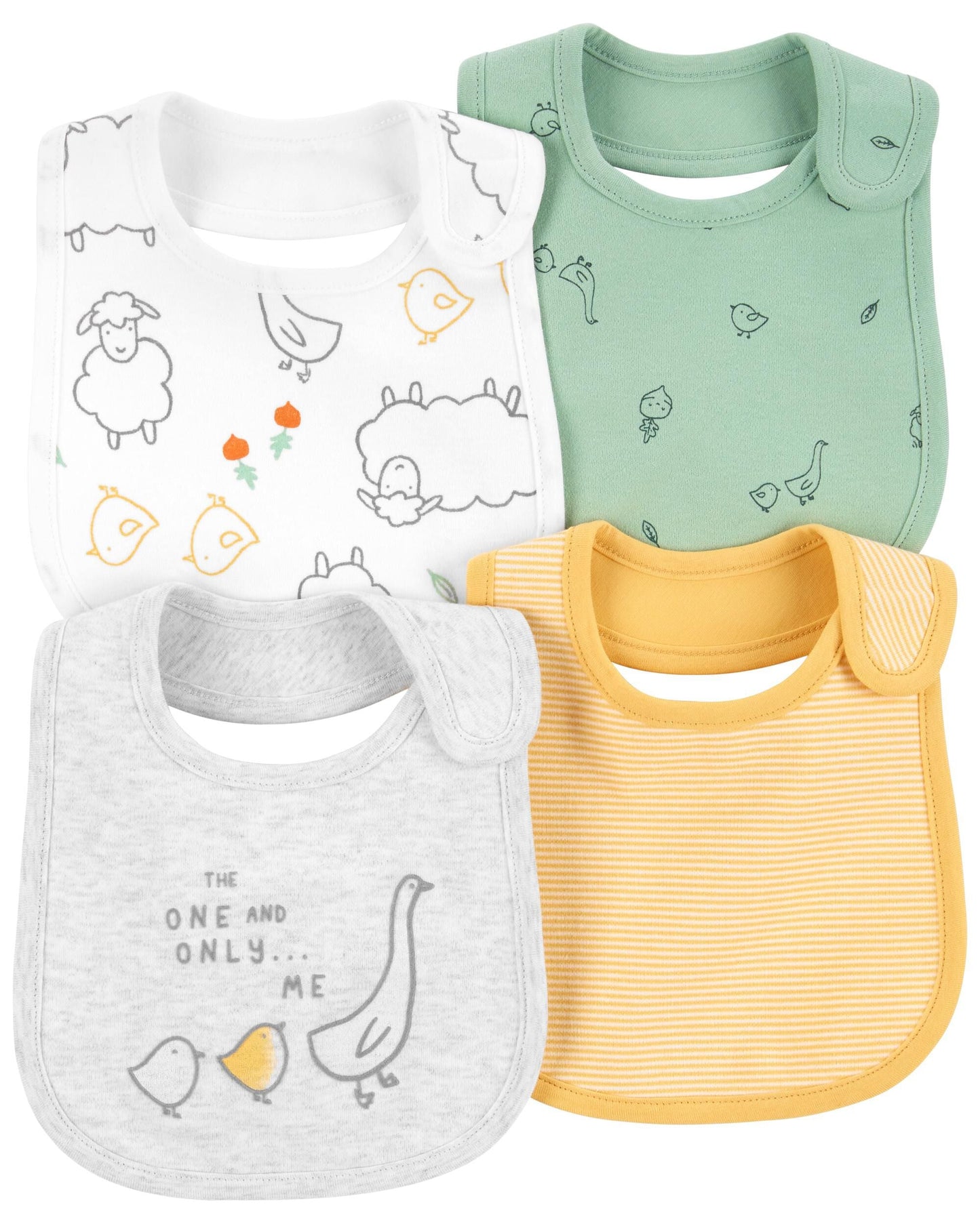 4-Pack Animal Teething Bibs