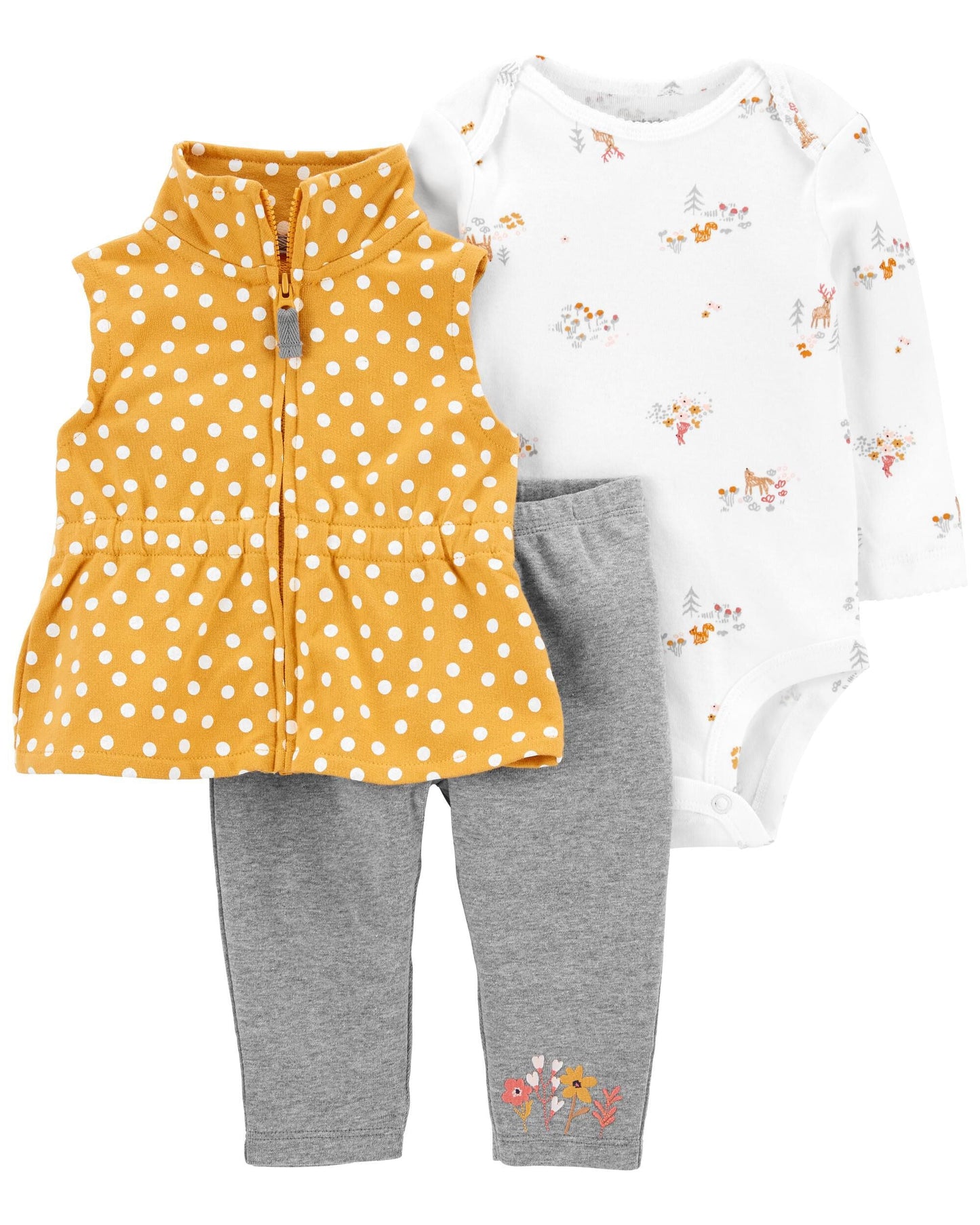 3-Piece Polka Dot Little Vest Set