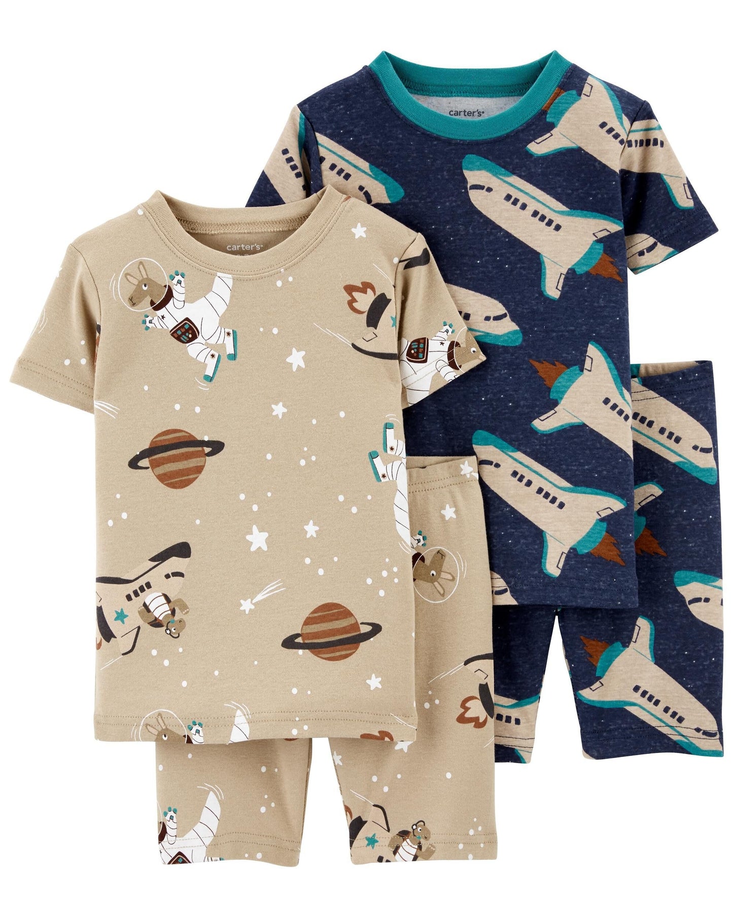 4-Piece Astronaut 100% Snug Fit Cotton PJs