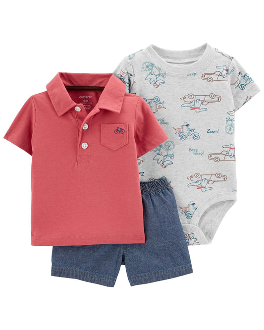 3-Piece Polo Little Short Set