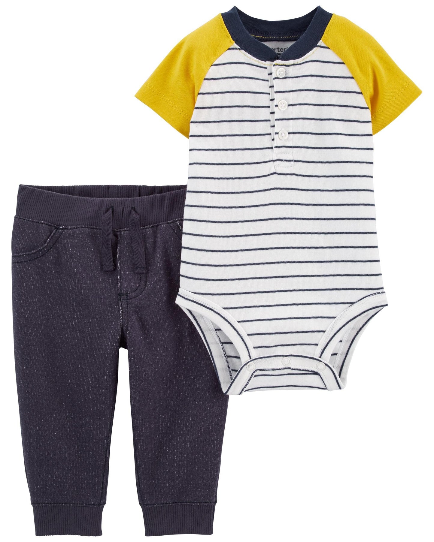 2-Piece Striped Bodysuit Pant Set