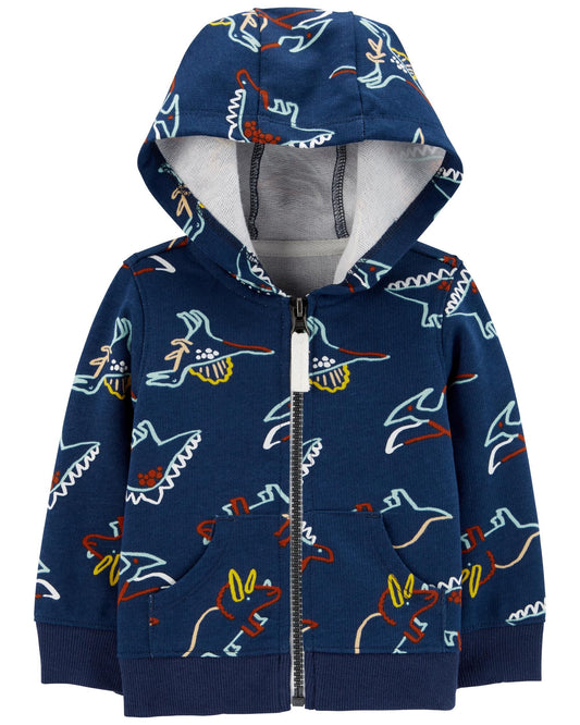 Dinosaur Zip-Up French Terry Hoodie