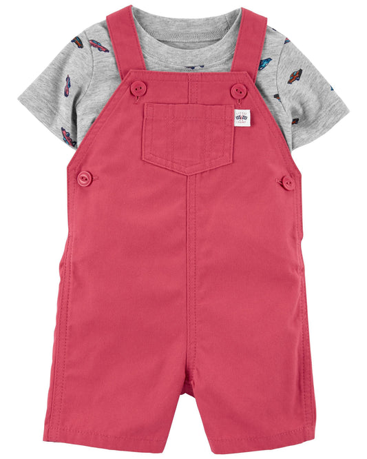 2-Piece Cars Tee & Shortalls Set