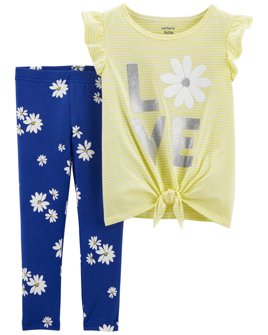 2-Piece Floral Tee & Legging Set