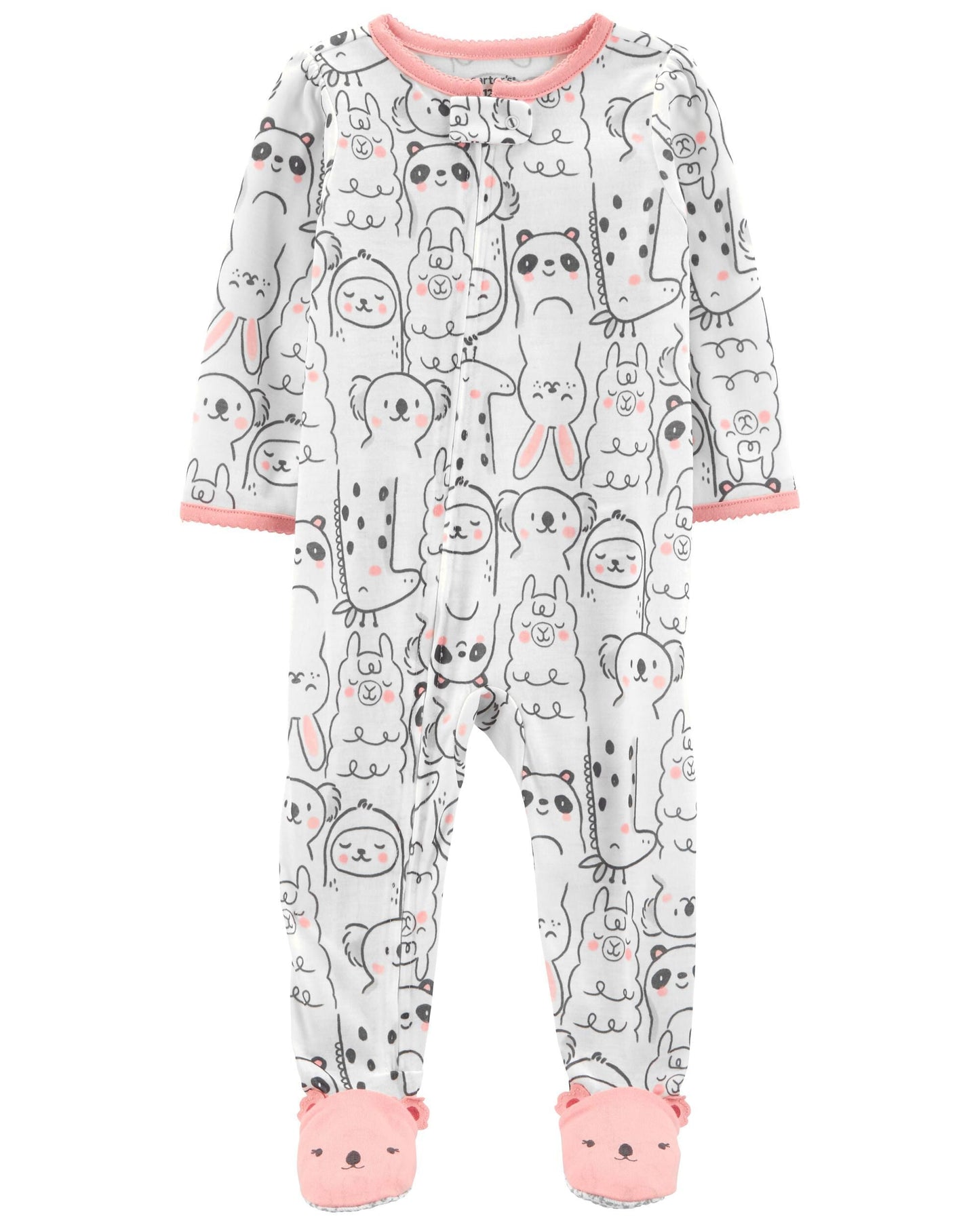 1-Piece Animals Loose Fit Footie PJs