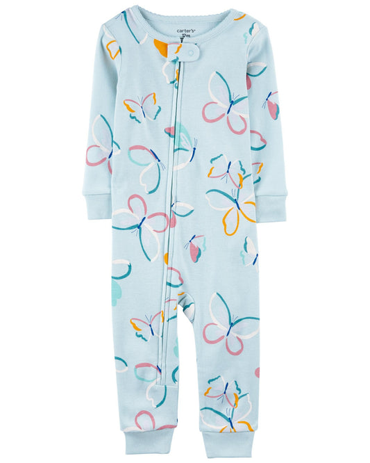 1-Piece Butterfly 100% Snug Fit Cotton Footless PJs