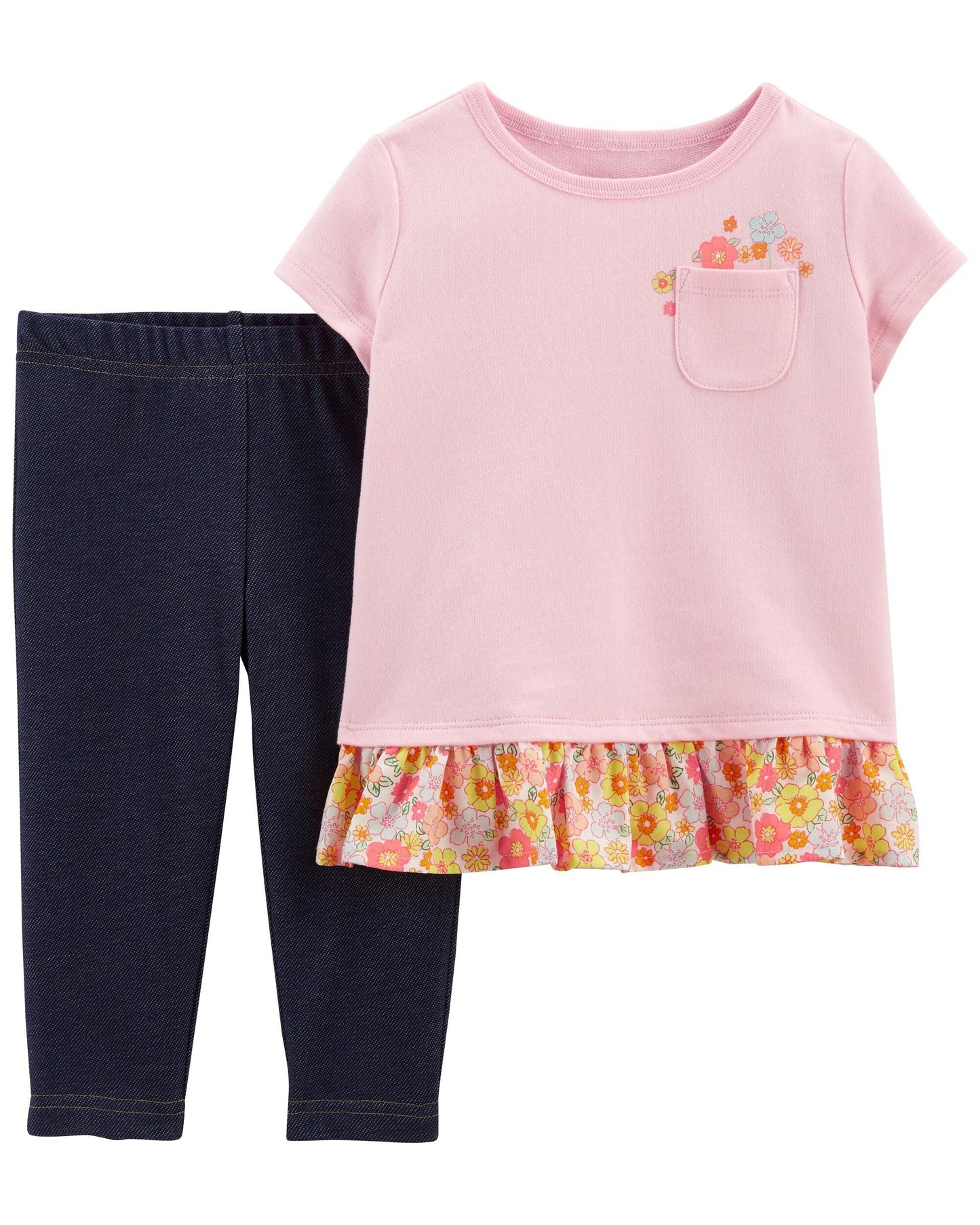 2-Piece Pocket Jersey Tee & Capri Legging Set