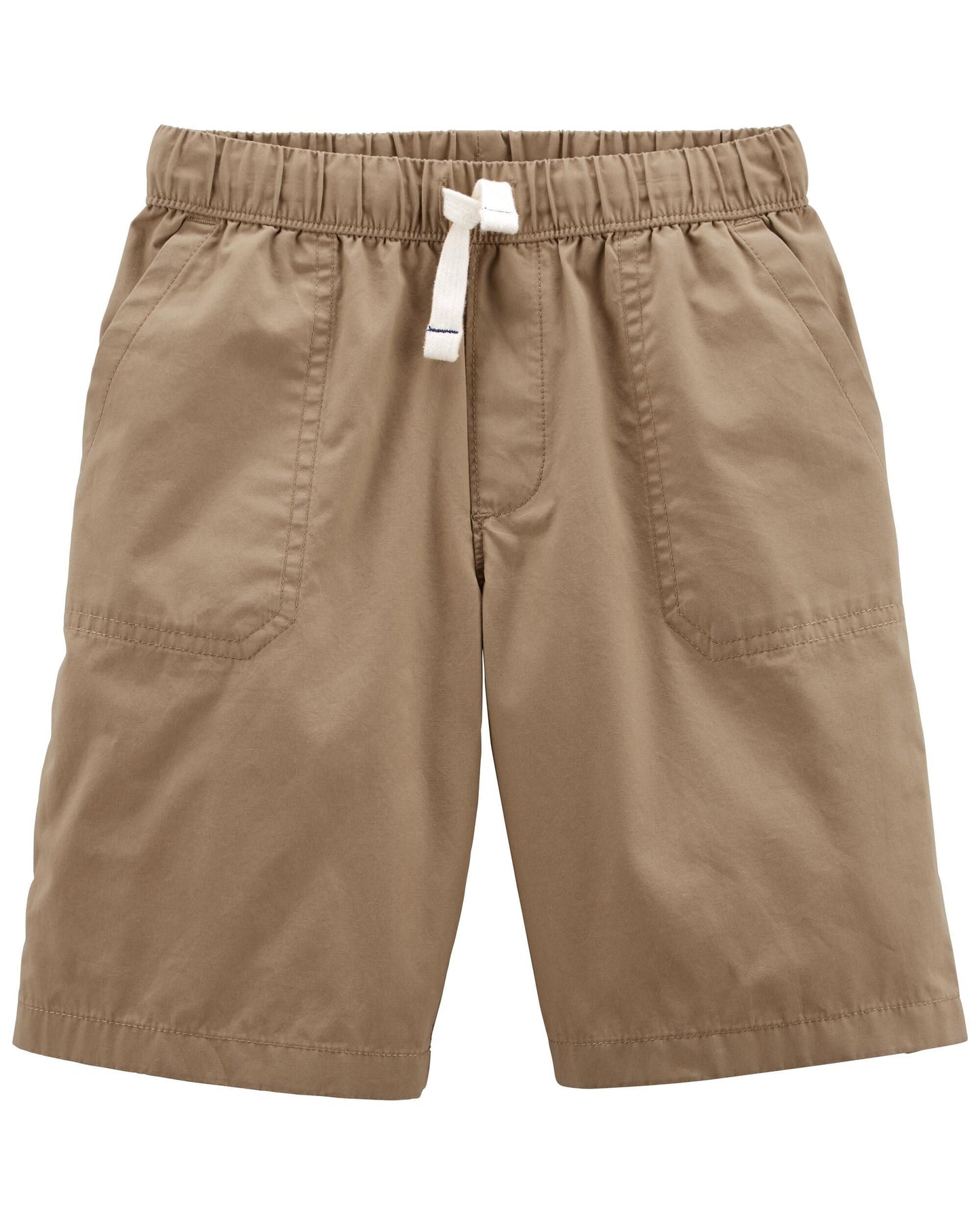 Pull-On Flat-Front Shorts