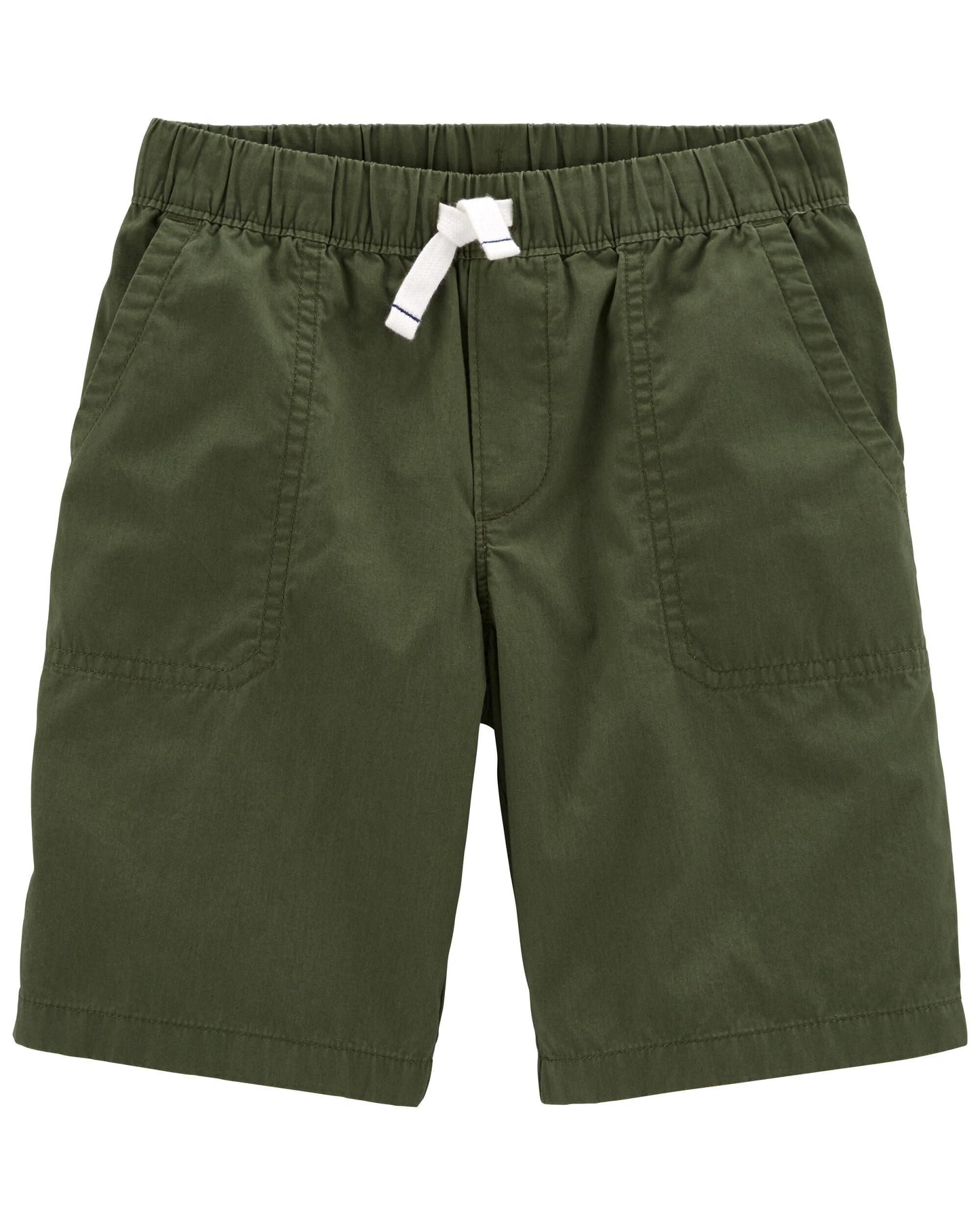 Pull-On Flat-Front Shorts